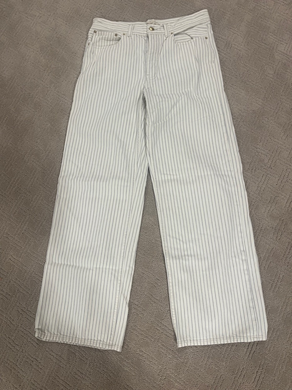 Madewell White Pinstripe baggy Pants